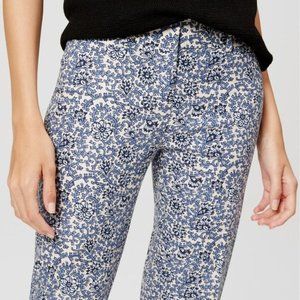LOFT Blue Floral Paisley Cropped Dress Pants